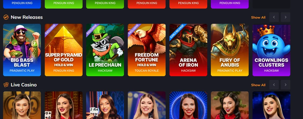 Play live casino games