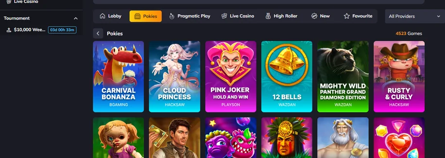 Browse top pokies catalog