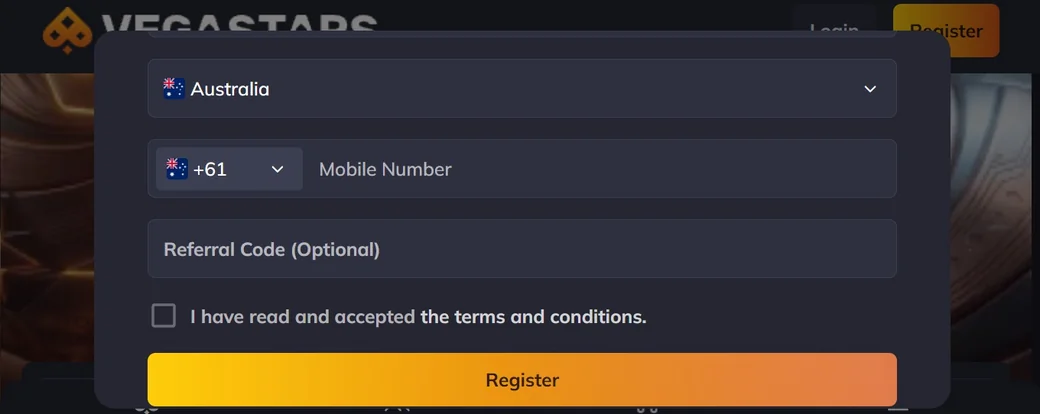 Complete mobile registration form