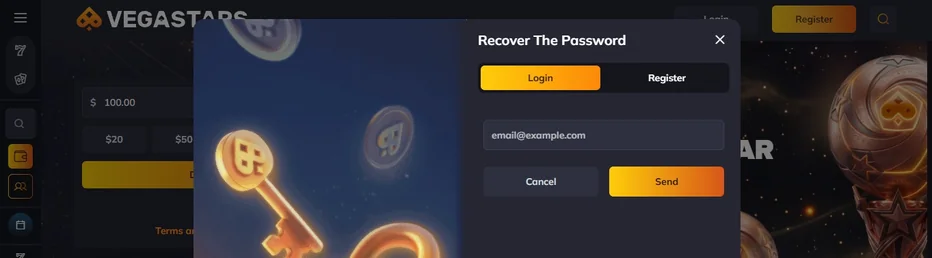 Recover casino account password
